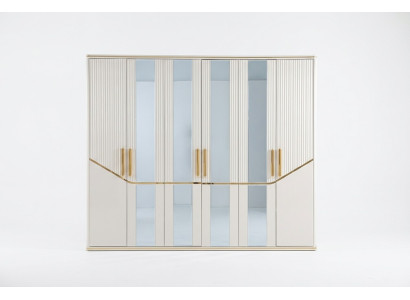 Armoires de garde-robe Conception de garde-robe Bois Beige Or Meubles modernes 270cm