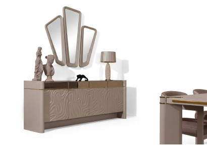 Buffet Buffet Suite de luxe Commode en bois Commodes modernes de 225 cm