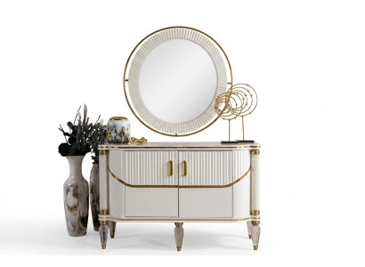 Commode Miroir Bois Meubles Buffet Commode Armoire Mobilier de luxe Bois nouveau