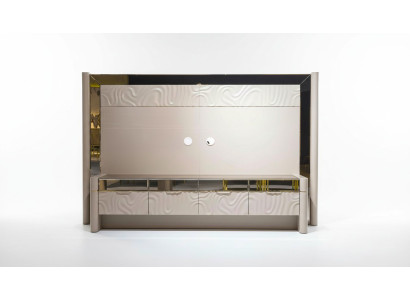 Unité murale de luxe armoire TV Meuble TV Beige Meuble de salon nouveau