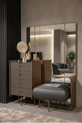Coiffeuse Ensemble Console Miroir Chambre Design Mobilier Tabouret 2 pièces. nouveau
