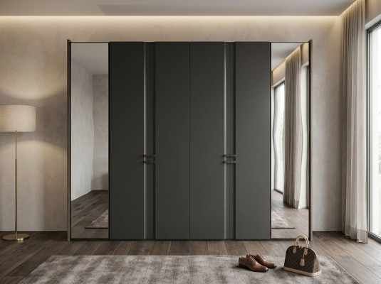 Armoire moderne Armoire de luxe Armoires en bois Verre Taupe Chambre