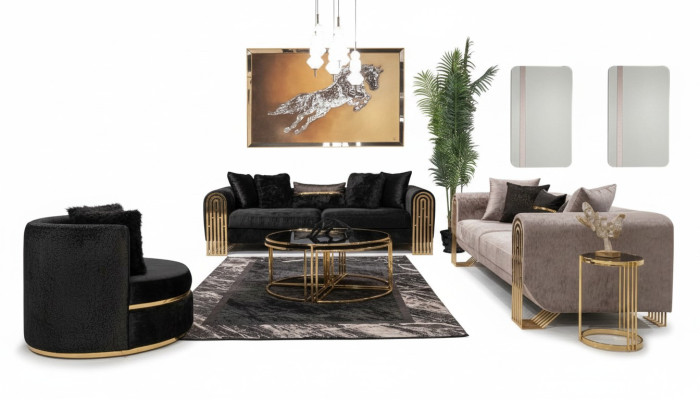 Ensemble de canapé 3+3+1 place Fauteuil Suite Moderne Relax Fauteuil Simple Meubles Canapés