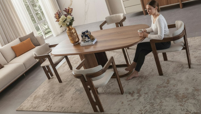 Ensemble de salle à manger de luxe 6x chaises table à manger ensemble suite fauteuils modernes neufs