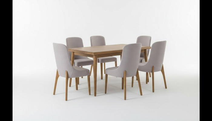 Ensemble de salle à manger 7 pièces. Table de salle à manger + 6 chaises en bois design Ensemble de meubles pour chaises neuf