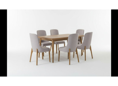 Ensemble de salle à manger 7 pièces. Table de salle à manger + 6 chaises en bois design Ensemble de meubles pour chaises neuf