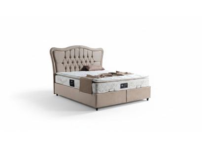 Design de lit Lits Luxe Rembourrage Mobilier de chambre Moderne Beige 160x200