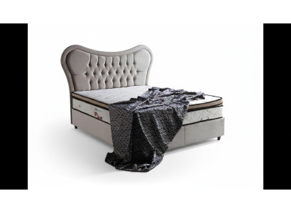 Design de lit Lits de luxe avec revêtement beige Mobilier de chambre Chesterfield 160x200