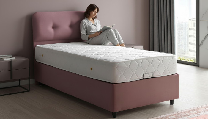 Bed Design Betten Luxus Polster Schlafzimmermöbel Neu Modern Rosa 90x190