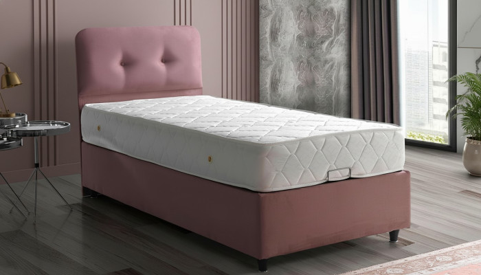 Bed Design Betten Luxus Polster Schlafzimmermöbel Neu Modern Rosa 90x190