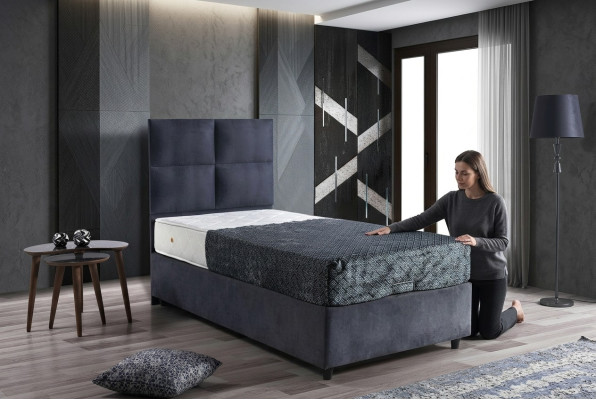 Conception de lits Lits Luxe Tissu Rembourrage Mobilier de chambre 90x190 Moderne