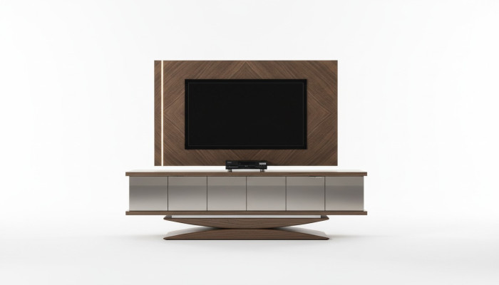 Meuble mural en bois moderne Étagère Style de salon Armoire Meuble de télévision avec cadre de télévision