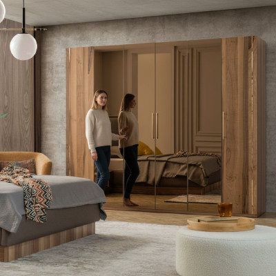 Armoires de garde-robe Conception de garde-robe Bois Chambre à coucher Mobilier moderne nouveau
