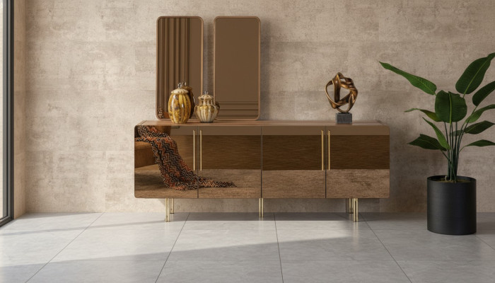 Buffet avec 2x miroirs Buffet de luxe Suite Commode Commodes en bois Commodes modernes