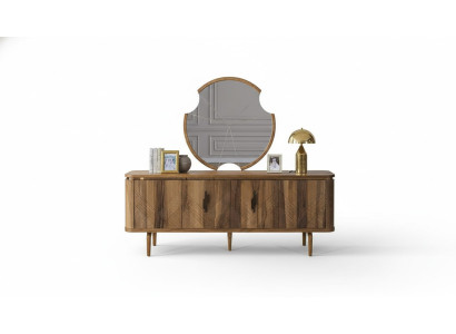 Buffet miroir Salon Designer Luxueux Commodes Modernes Marron neuf