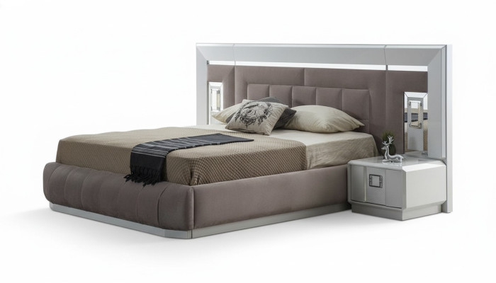 Ensemble de chambre à coucher de luxe Lit complet 2x Table de chevet Mobilier moderne 3 pièces neuf