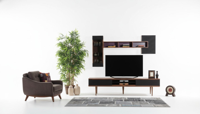Meuble TV mural de luxe Buffet bas support TV Meuble télé Salon Mobilier armoires murales