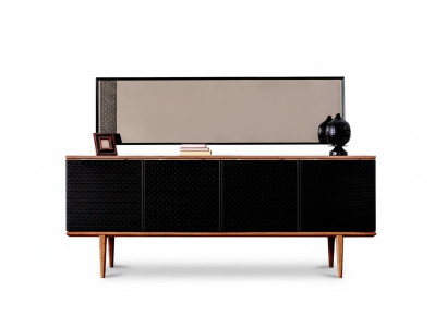 Buffet de luxe avec miroir. Design moderne commodes en bois. Ameublement.