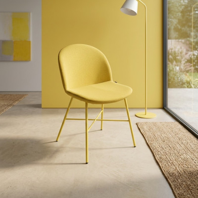 Chaise jaune Salle à manger Siège de luxe Chaises en textile de designer Siège Meubles