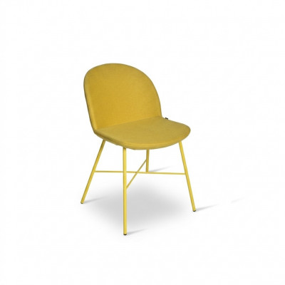 Chaise jaune Salle à manger Siège de luxe Chaises en textile de designer Siège Meubles