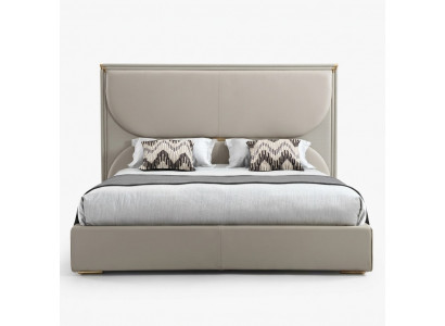 Chambre de luxe Lit Mobilier de designer Lit double Blanc Lits en textile Bois neuf