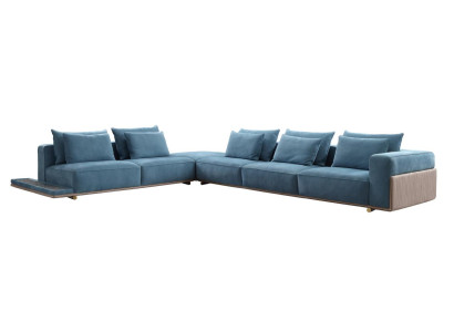Canapé d'angle bleu en L Canapé Salon Tissu en tissu de luxe Meubles de luxe Design luxueux nouveau