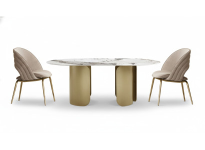 Ensemble de salle à manger exclusif composé de 5 pièces. Table à manger + 4 chaises de luxe.