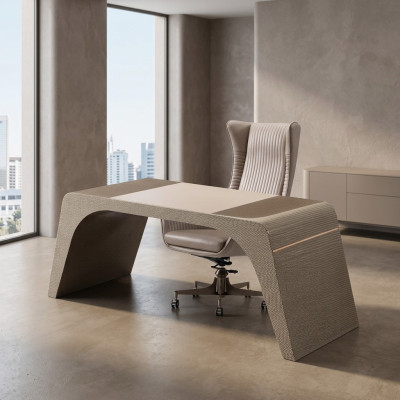 Salle d'étude bureau bureau de luxe avec chaise d'ordinateur meubles de bureau moderne en beige