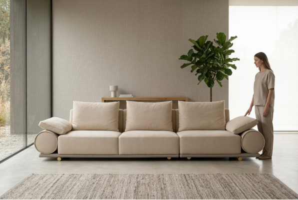 Sofas rembourrés de salon Canapé moderne trois places 4 places. Canapé Luxe Meubles rembourrés