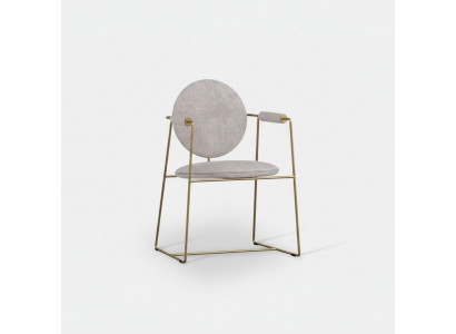 Chaise blanche de luxe avec accoudoirs Mobilier de salle à manger Cadre en acier inoxydable style