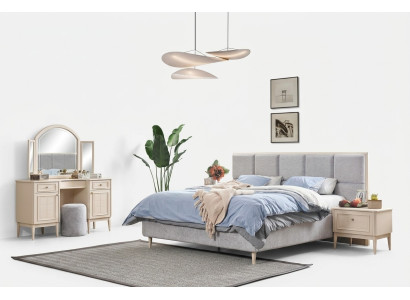 Ensemble complet de meubles de chambre à coucher Lit 2x Table de chevet Coiffeuse 4 pièces nouveau