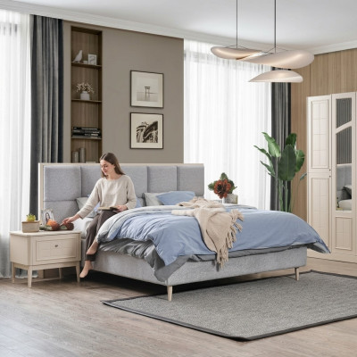 Conception de lit Lit double Lits de luxe Rembourrage Mobilier de chambre neuf