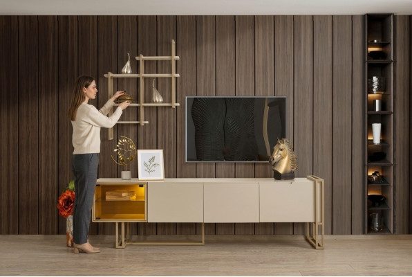 Meuble TV Armoire Buffet Commode Armoire latérale avec étagère