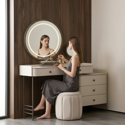 Coiffeuse blanche élégante pour chambre
