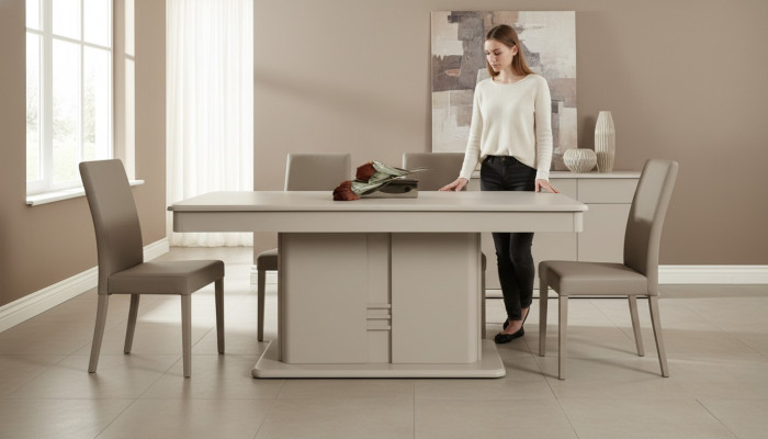 Table à manger moderne au design luxueux en bois neuf