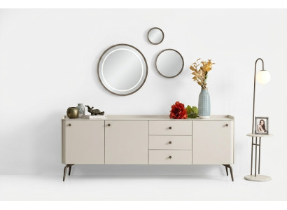 Chariot de salle à manger design blanc luxueux, buffet élégant
