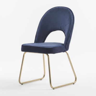 Salle à manger bleue, 6x chaises en bois, fauteuils de luxe, mobilier de salon 6 pièces. Neuf.