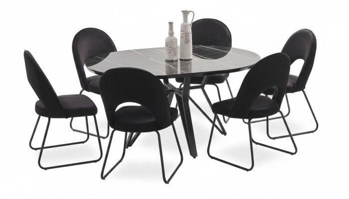 Salle à manger ensemble table à manger 6x chaises ensemble complet luxe 7 pièces