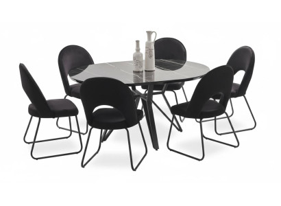 Salle à manger ensemble table à manger 6x chaises ensemble complet luxe 7 pièces