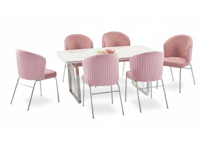 Groupe de salle à manger Table à manger 6x chaises Table moderne Meubles de luxe Salle à manger 7 pièces