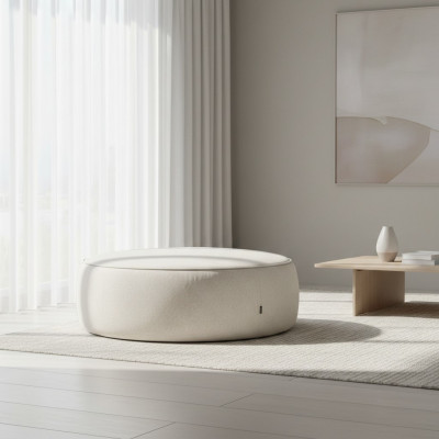 Tabouret rembourré de luxe blanc Tabouret rond Siège de meubles Meubles de designer élégants