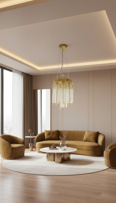 Lustre moderne suspendu de style nouveau pour salon en verre.