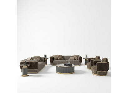 Ensemble de canapé 4 pièces en tissu, canapé trois places, fauteuil rembourré neuf, canapé deux places.