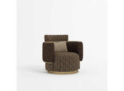 Conception de siège rembourré de luxe fauteuil marron Mobilier rembourré Salon Ameublement