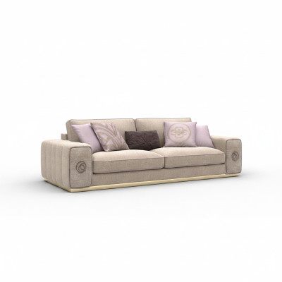 Sofa trois places beige Canapé Salon Mobilier rembourré Ameublement neuf Meubles