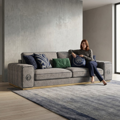 Canapé gris moderne de luxe Salon Mobilier Rembourrage des meubles de salle de séjour