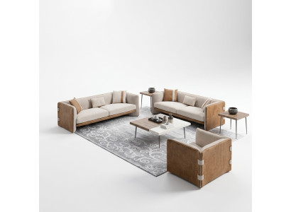 Ensemble de canapés de luxe 2x canapés trois places Canapés fauteuils modernes Mobilier de salon