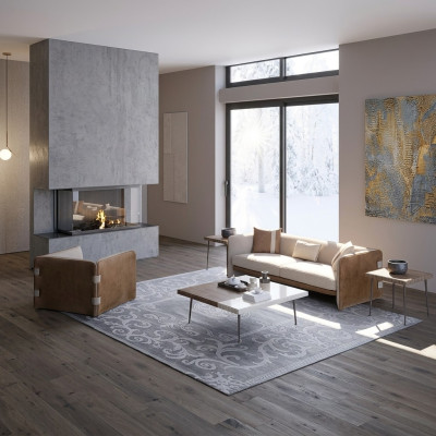 Complétez un ensemble de 5 pièces comprenant un canapé trois places, un fauteuil de luxe, une table basse en bois moderne.