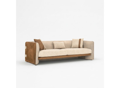 Sofa beige Luxe canapé trois places Mobilier moderne Mobilier rembourré Textile