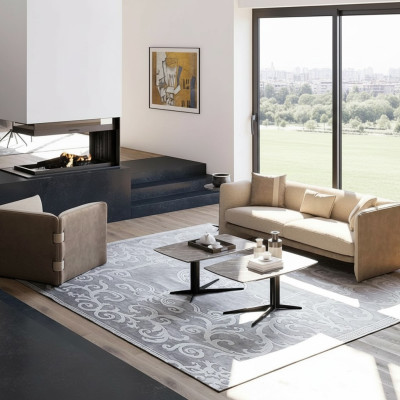 Salle de séjour complète 6 pièces 2x Table basse Mobilier de luxe Canapé  Beige Neuf